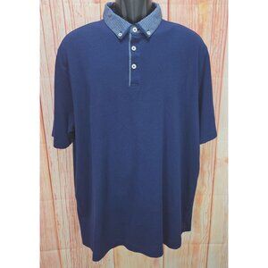 Johnston & Murphy Mens XXL Navy Polo Thin Fit